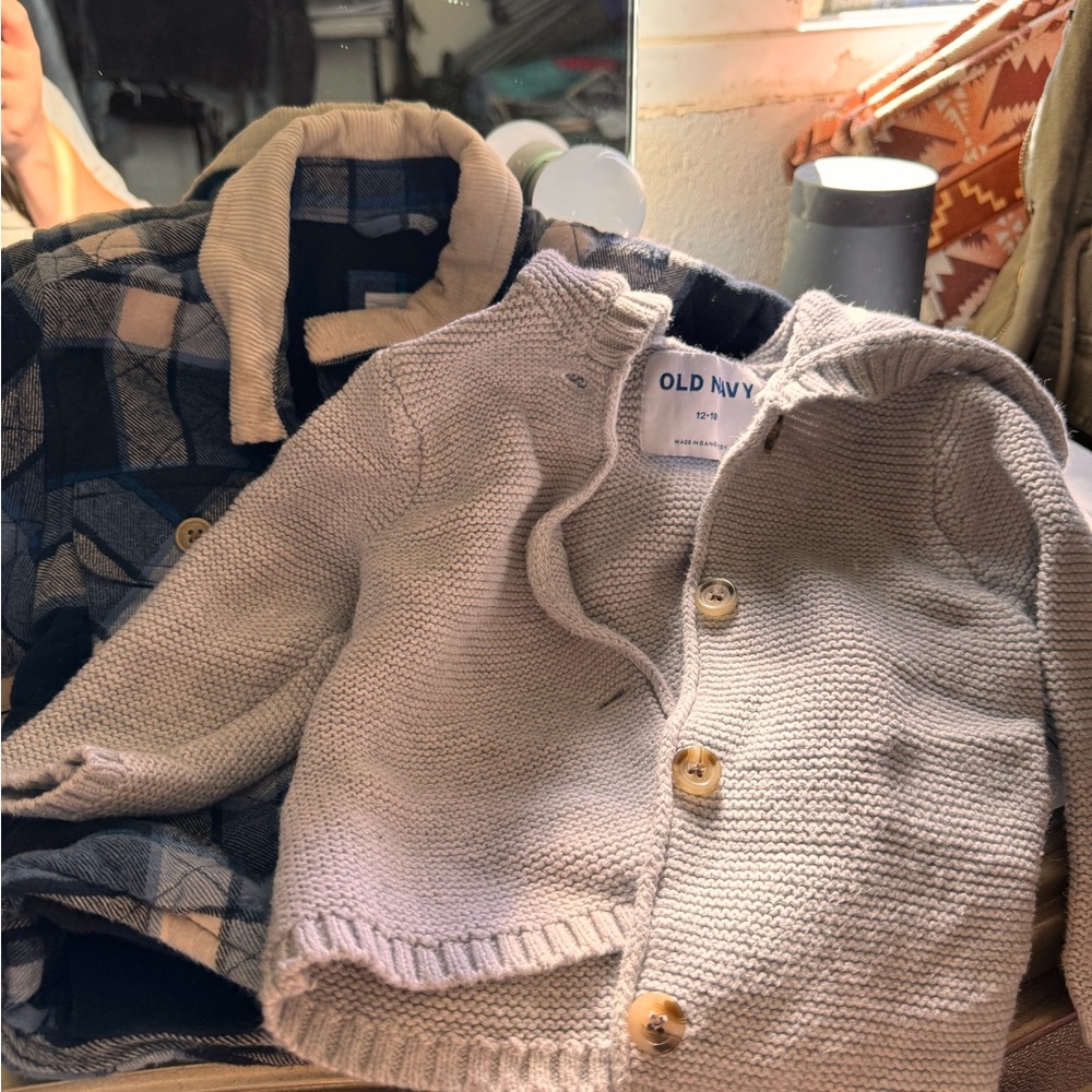 GAP Blue Plaid Button Down Shirt for Kids